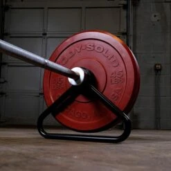 Body Solid Body-Solid Olympic Bar Stand (single) 9 Body Solid Body-Solid Olympic Bar Stand (single) -Fitness Store Body SolidOlympicBarStand single FrontSideView