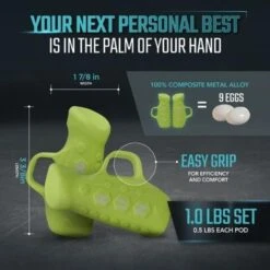 Egg Weights 1.0 Lb Set Youth Running Pods -Fitness Store EggWeights1.0LbSetYouthRunningPodsLimeGreen