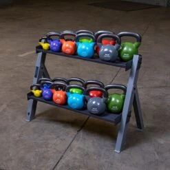 Body Solid Dumbbell/Kettlebell Rack -Fitness Store GDKR100 B DSF0393 1500px
