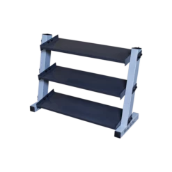 Body Solid 3 Tier Horizontal 34" Vinyl Or Neoprene Dumbbell Rack