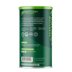 Great Lakes Wellness Unflavored Collagen -Fitness Store GreatLakesWellnessUnflavoredCollagen16ozBackView
