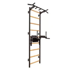 BenchK 722 Black Stall Bar For Home With Pull-up Bar And Dip Station