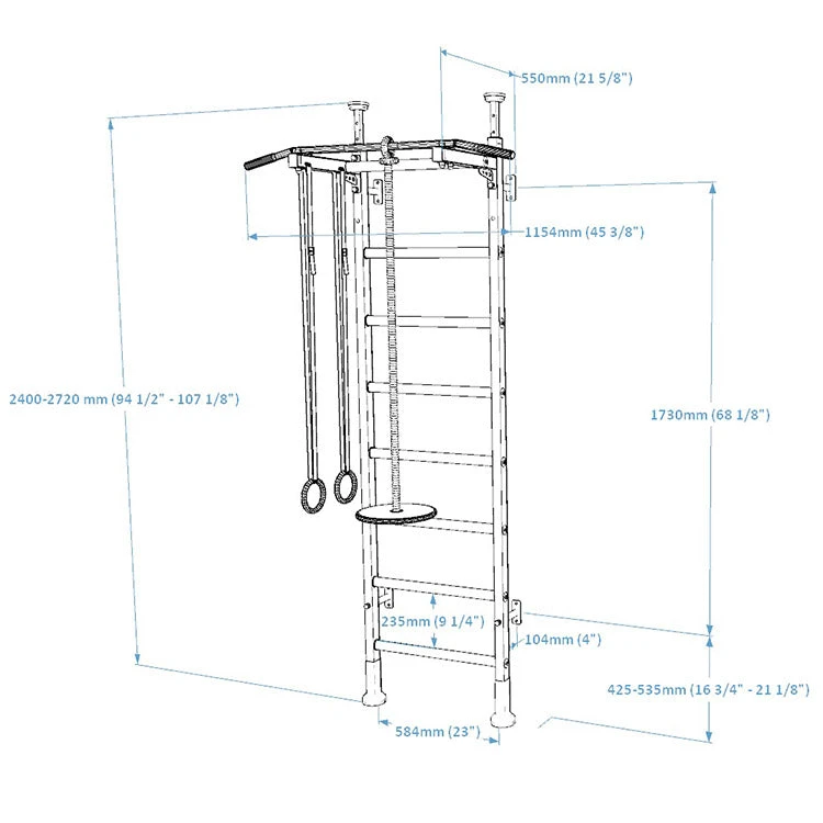 BenchK Series 5 521W+A204 Wall Bars With Gymnastics Accessories 4 BenchK Series 5 521W+A204 Wall Bars With Gymnastics Accessories - Image 4